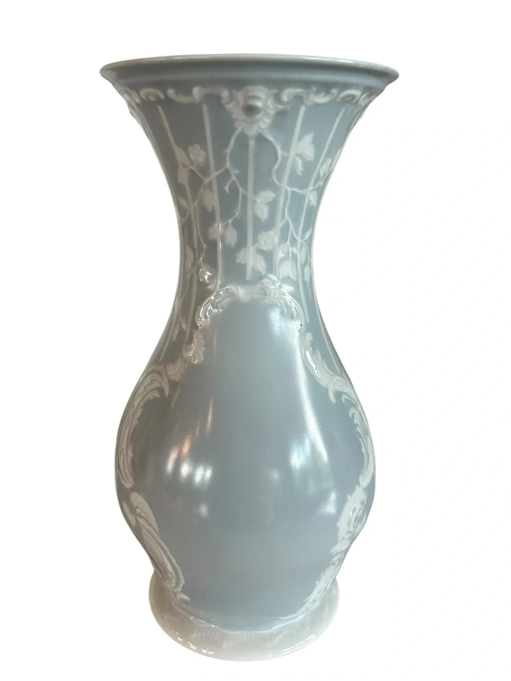 Rosenthal Germany Sanssouci Porcelain Floral Relief Flower Vase Vintage
